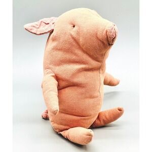 Maileg Truffle Pig Plush Pink Linen Stuffed Animal Toy 10 inch Farm